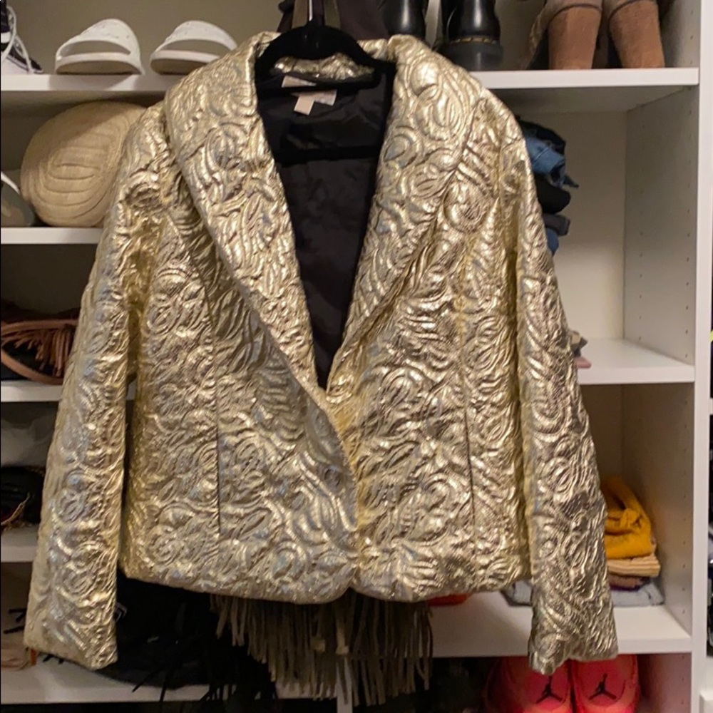 Michael Kors gold metallic blazer